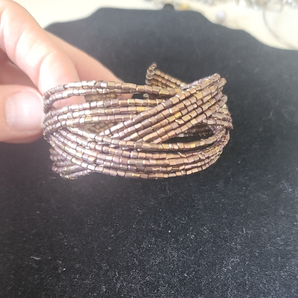 Elegant Brass/Bronze Tone Sea Bead Bracelet